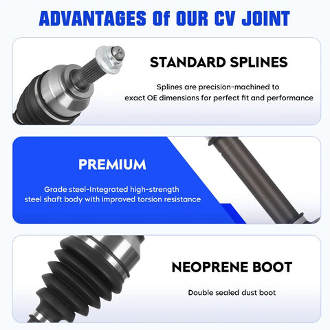 Mazda Front Right CV Axle Shaft Assembly For Mazda 3 2005 2013 And Mazda 5 2006 2010 Auto Trans Only Passenger Side CV Joint Replacement 66-8173 Direct Fit Easy Install With Durable Construction, steel shaft, neoprene boot