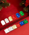Six Color Nail Polish Set For 4th Of July And Christmas Air Dry No Light Needed Quick Dry Long Lasting Chip Resistant HEMA Free Non Toxic