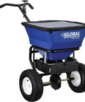 Walk Behind Universal Spreader With 100 Lb Capacity For Seed Fertilizer Salt Ice Melt, 13 Inch Pneumatic Tires, Broadcast Spreader