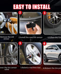 Easy installation steps for No Drama Installation 433 Mhz Tire Pressure Monitoring Sensors 4 Pack for Hyundai Kia Genesis.