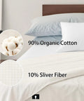 Grounding Flat Sheet With 10 Percent Silver Fiber For Deep Sleep That Feels Like A Dream And Natural Health Benefits, cotton blend