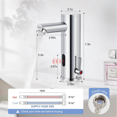 Touchless Bathroom Sink Faucet With Motion Sensor Hands Free Single Tap Easy Temperature Control Brass Body With Chrome Finish Ideal For Home Vanity Or Commercial Use