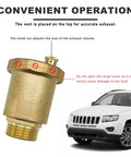 Brass Automatic Float Valve With Half Inch NPT Thread Air Bleed Vent For Hot Water Radiators And Boilers shown with car