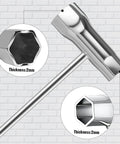 Beefy Rugged All In One Chainsaw Tool Set 3 Pack T Spanner Scrench Kit With Wrench And Screwdriver Fits Most Chainsaws Thickened 13 By 19 mm 1 mm Steel Durable Lengths 4.5 And 6.2 Inches image showing close-up of scrench with 2mm thickness details