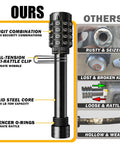 Keyless Combination Trailer Hitch Pin Lock For RVs, Boats, And Trucks - 5/8 Inch Pin, 3.5 Inch Usable Length, shown with comparisons.