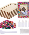 Fun DIY Mosaic Photo Frame Kit For 4x6 Photos 8 Unfinished Wooden Frames With Mosaic Tiles And Included Glue Finger Cots And Spreader Tools