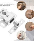 20 Sets Cabinet Door Ball Roller Latch Locks For Wardrobes And Cabinets Iron Material With High Hardness Smooth Silver