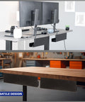Under Desk 17 Inch Cable Management Trays, 2 Pack Black Cord Organizer installed under office desk