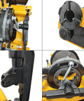 Close-up details of Heavy Duty 220V Electric Pipe Threader And Cutter With Trade Grade NPT BSPT Dies half to three inch, showcasing its durable components.