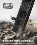 Six Speaker Metal UTV Sound Bar, 25 Inch IP65 Waterproof ATV and Golf Cart Speaker With RGB Lights on rocky ground