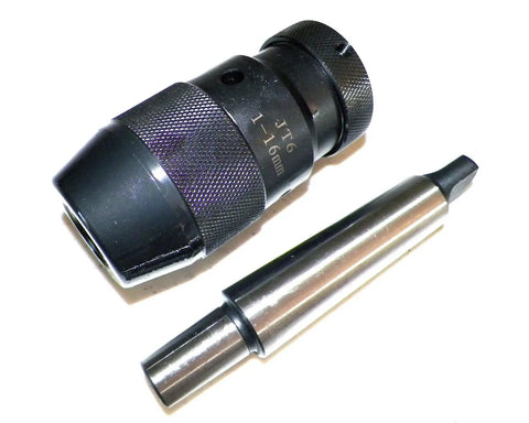 Drill Chuck One Thirty Second To Five Eighths Inch Self Tightening Keyless Grip With MT4 Morse Taper Arbor For 4MT Shank