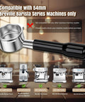 54mm Bottomless Portafilter for Barista Express and Breville Espresso Machines BES870XL BES840XL BES878 BES880BSS BES881BSS BES450BSS and More Pro Level Shot Quality Cleaner Flow Easy Dial In for Home Baristas. 54mm stainless steel bottomless portafilter with handle