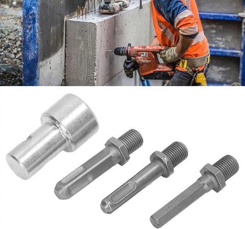 Impact Driver To Earth Auger Adapter Kit With 1 To 3 Converter And Three Interchangeable Bits with drill and construction scene