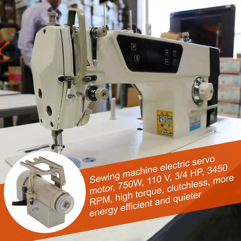 Beast 750W Sewing Machine Servo Motor For Industrial Use with AC110V, 3/4 HP, 3450RPM, carbon brush design shown