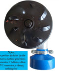Portable Hydropower Turbine Generator Three Kilowatt 110V 220V 3500RPM shown with blue PVC connector and clamp