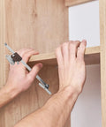 Hands installing Set Of 2 Iron Cabinet Lid Support Hinges With Lift Off Design, Heavy Duty Stability for furniture doors