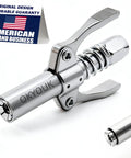 High Pressure Grease Gun Coupler For 10,000 PSI Systems, Leak Resistant One Eighth Inch NPT Thread Fitting, close-up view