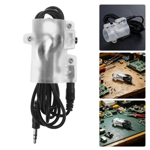 Two Pack Replacement Hand Switch For Glue Dispenser Single Channel Manual Trigger Button For Precise Dispensing Durable Plastic Housing With Metal Contacts Easy On Off Control For Small Batch Glue Applications, transparent plastic, cable attached