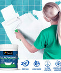 Woman applying Odorless Tub And Tile Refinishing Kit For DIY Bathroom And Kitchen White Coating With Tools 3 Pack Semi Gloss White