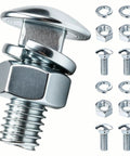 Rustproof Chrome Bumper Bolts Kit 7/16-14 By 1-1/4 Inch Carriage Bolts With Nuts And Lock Washers, 4 Sets, Heavy Duty Chrome Plated Steel For Ford F-150 F-250 F-350 Mustang Front And Rear Bumper Replacement, chrome bolt set