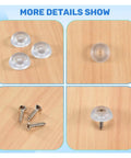 200Pcs Screw On Rubber Feet With Stainless Steel Washers For Furniture Tables And Chairs Legs 17mm Diameter 6mm Thick