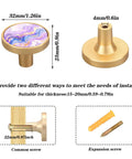 4 Pack Abstract Art Fluid Cabinet Knobs Round One And A Quarter Inch Dresser Drawer Pulls With Included 0.87 And 1.18 Inch Screws