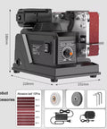 Built Tough Mini Belt Sander And Bench Grinder With A Beefy 180W Motor and Infinite Speed Dial for precise grinding and sanding.