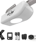 Check Out This Awesome Super Quiet Half Horsepower Garage Door Opener That Runs Smooth With A Whisper Quiet Dc Motor And Strong Chain Drive Built To Last Plus Includes A Wireless Keypad For Convenient Keyless Entry Anytime shown with components