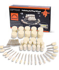 XUPYNAR 100-piece polishing buffing wheel set with 1/8-inch shank for Dremel tools, assorted sizes