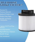 One Pack DXVC4001 Vacuum Filter Replacement For 4 To 5 Gallon Wet Dry Shop Vac Models with pleated filter design