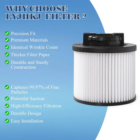 One Pack DXVC4001 Vacuum Filter Replacement For 4 To 5 Gallon Wet Dry Shop Vac Models with pleated filter design