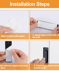 Installation steps for 2 Pack Aluminum Flush Sliding Door Pull Handles Rectangular Self Stick For Barn Doors Windows And Cabinets Matte Black 100mm.