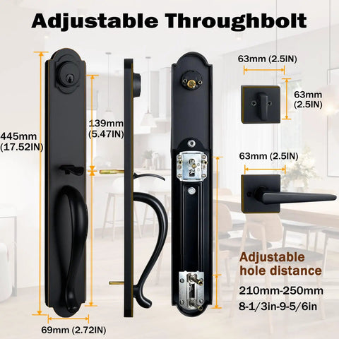Oil Rubbed Bronze Keyed Entry Door Lock Set With Deadbolt, Reversible For Right Or Left Handed Doors, Built Tough Heavy Duty Exterior Handleset, Universal Fit, Adjustable Hole Distance, Solid Zinc Alloy Build