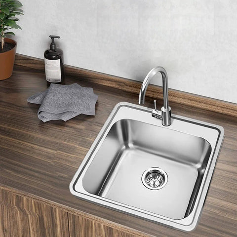 Stainless Steel Single Bowl Topmount Kitchen Sink 1515-6 Durable 22 Gauge Type 304 ADA Compliant Compact Design Ideal for RVs