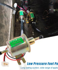 12V Inline Fuel Pump Go-To Low Pressure 3 To 6 PSI Delivers 30 GPH Universal Electric Fuel Pump installed in small engine