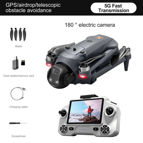 GPS Drone With 2K Camera And Brushless Motors For Adults And Newbies Five Point Nine Inch Touchscreen RC 5G FPV Infrared