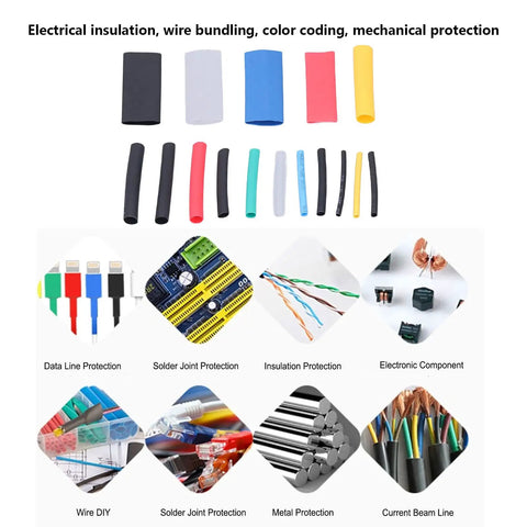 Ultimate 580pc Heat Shrink Tubing Bundle Featuring Insulated Sheathing For Top Tier Electrical Safety, Wire Bundling Magic, Mechanical Defense, Color Coding Hacks And Cable Joint Protection Perfect For Your Next DIY Masterpiece Or Daily Maintenance. Colorful heat shrink tubing assortment for wire insulation and solder joint protection