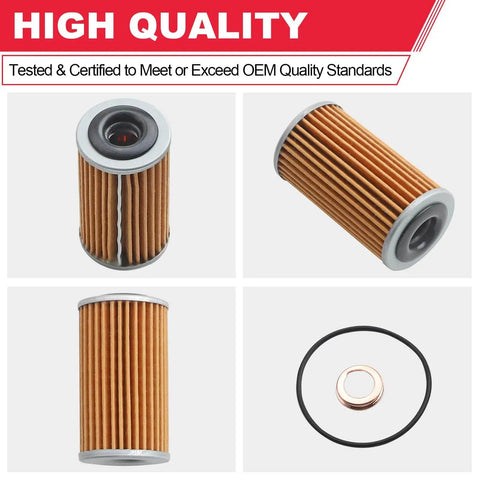 Nissan/Infiniti transmission oil filter kit showing filter element and sealing rings, compatible with specified models.