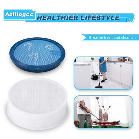 Washable Pre Filter and HEPA Post Filter Kit for DC17 Absolute Animal Vacuum Cleaner displayed in a kitchen setup