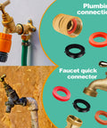 Two types of outdoor faucets with parts from 158 Piece Faucet Washer Kit And Garden Hose Gasket Set For Outdoor Faucets And Hoses.