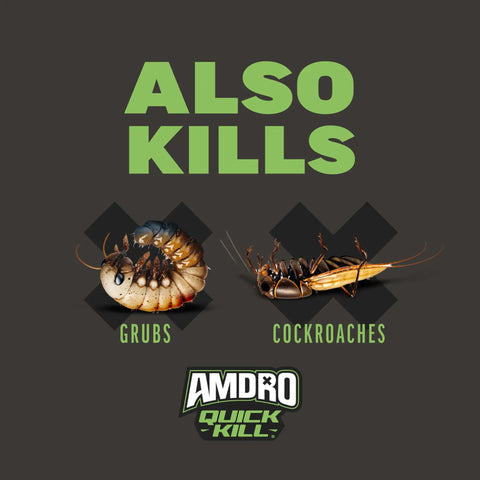 Ants And Spiders Granules Kills Lawn And Garden Pests Shaker Bag 3 Lb; image showing grubs and cockroaches also targeted.