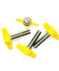 Three Eighths Inch Thumb Screw T Bolts With Yellow Tee Wing Plastic Clamping Knob And 304 Stainless Steel Rust Proof Coarse Thread For Indoor Outdoor Four Pack One Inch