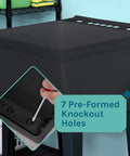 Heavy Duty 19 Gallon Utility Sink Laundry Tub With Adjustable Metal Legs For Laundry Room Basement Or Garage Workshop No Faucet Included Black Four Color Options Available showing pre-formed knockout holes