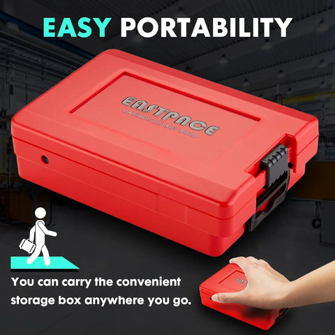Heavy Duty Quarter Inch Shank Tungsten Carbide Burr Bits And Screw Extractor Workhorse Kit double cut storage case in red.