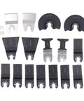 18 Piece Oscillating Multitool Blade Set With Universal Fit For Most Brands, heavy duty blades for wood, plastic, metal, PVC.