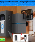 Anti Theft Doorbell Mount, All Metal No Drill Camera Door Mount With USB-C Charging Port For Continuous Power, installed view.