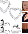 Top Shelf G23 Titanium Dermal Piercing Kit Solid 14 Gauge Surface Implant Anchor with heart CZ designs and components