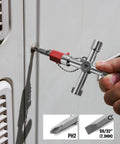 Using Four Way Sillcock Key With Bit Multi Functional Water Key Cross Key 1 Pack For Valve Faucet And Spigots Built From Premium Zinc Alloy