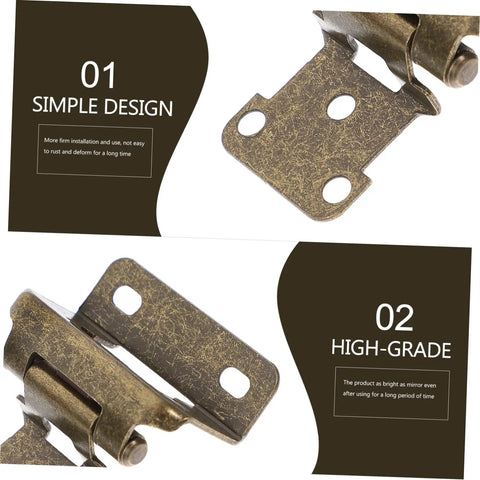 Self Closing Cabinet Hinges 4 Pack Satin Finish Flush Concealed Hinges For Kitchen Cabinets, detailed hinge view
