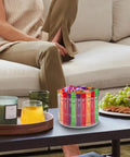 4 Compartment Drink Packet Organizer With 360 Degree Turntable Rotating Lazy Susan for powdered drinks on coffee table